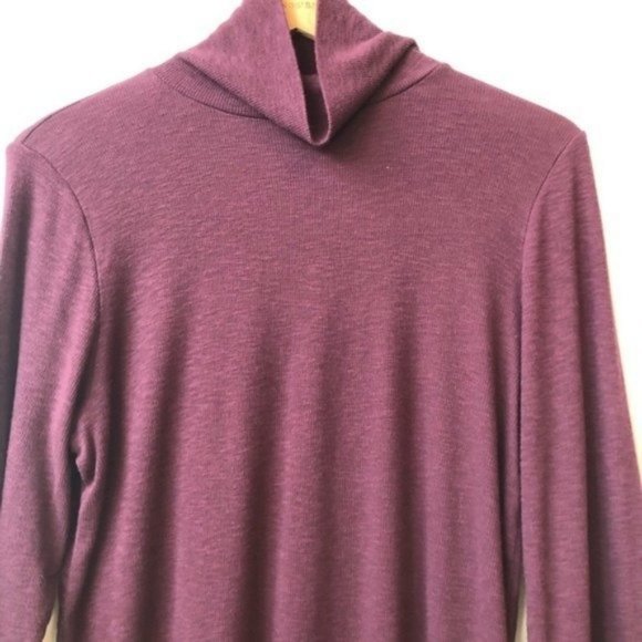 Aerie Real Soft Burgundy Knit Turtleneck Top Large - Picture 2 of 7